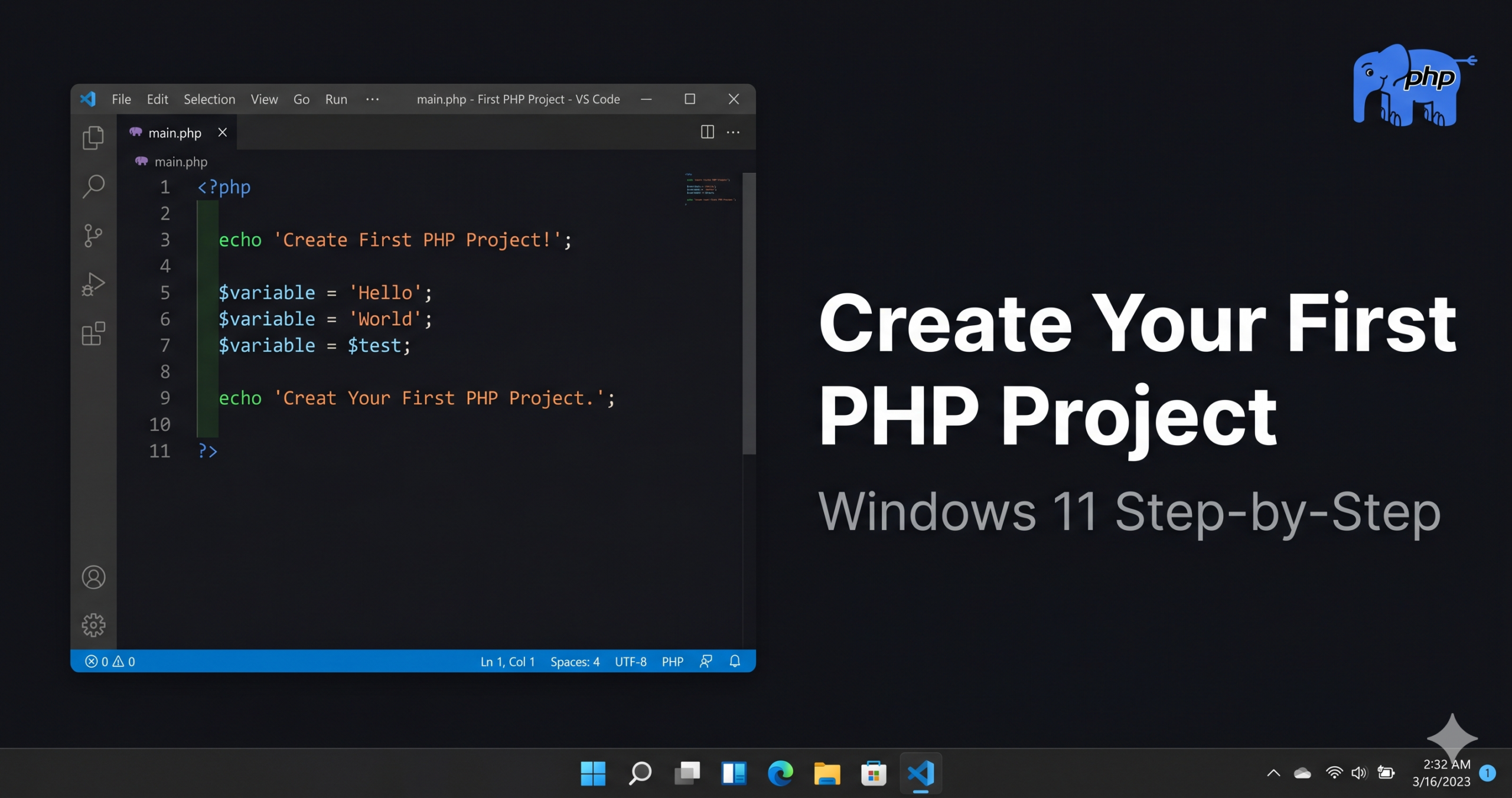 How to Create Your First PHP Project on Windows 11 (Beginner’s Guide)