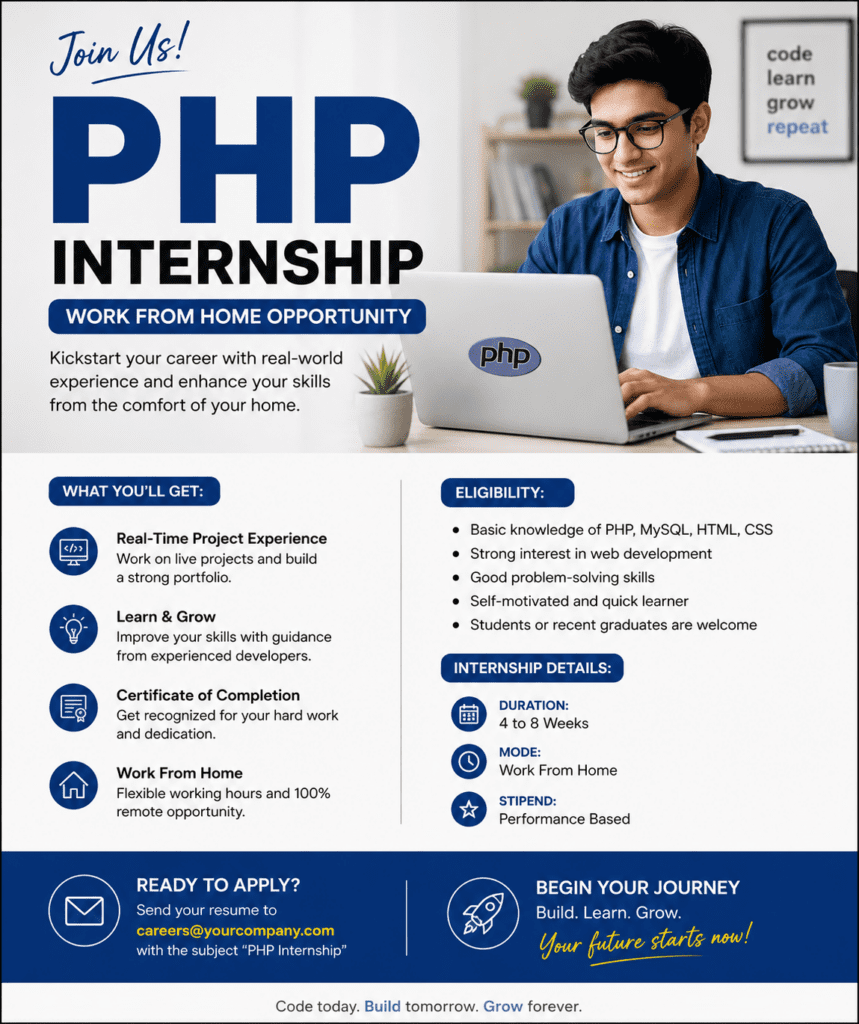 PHP Internship Work From Home Opportunity at PHP Spider Blog