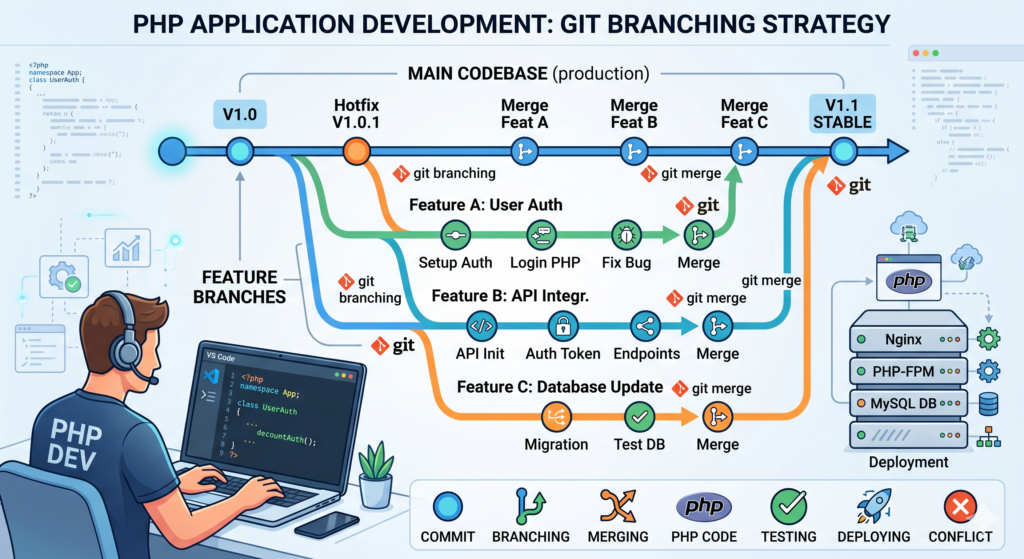 git branching php
