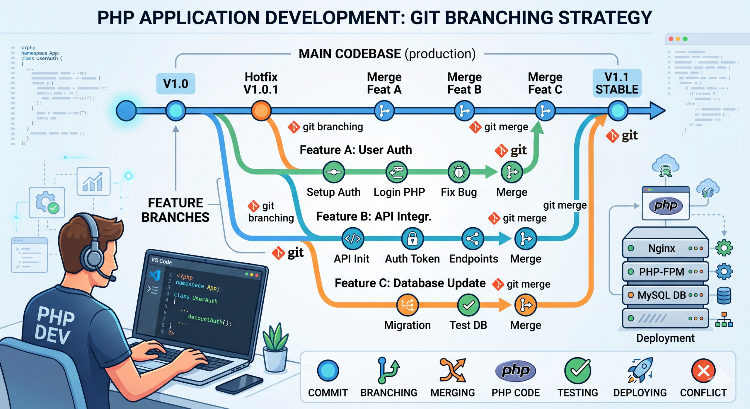 Git Branching for PHP Projects: Features, Fixes and Releases
