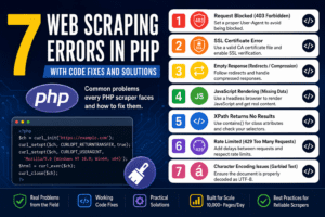 7 web scraping errors PHP with code fixes and solutions